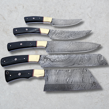 Damascus Steel Chefs Knife Set: Kitchen Cutlery