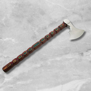 Handmade Carbon Steel Viking Axe with Leather Sheath