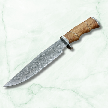 Handmade Damascus Knife with Chinar Wood Handle