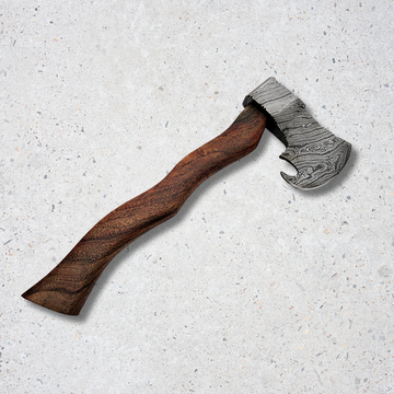 Handmade Damascus Steel Camping Axes with Leather Sheath