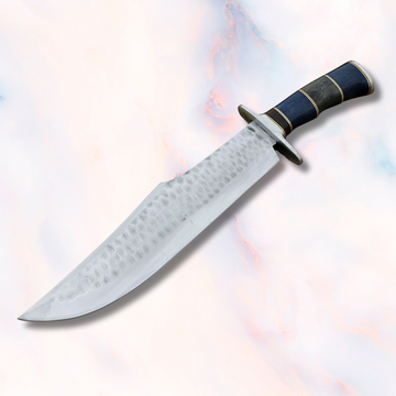 Handmade Damascus Steel Hunting Knife- Razor Sharp Blade, Camel Bone Handle, Protected with Leather Sheath!