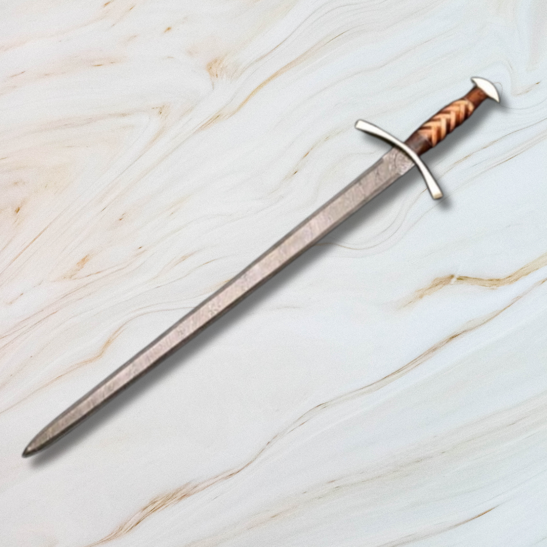 Hunter's Favorite! Handmade Damascus Steel Roman Gladius Sword with Black Wood Handle & Leather Sheath