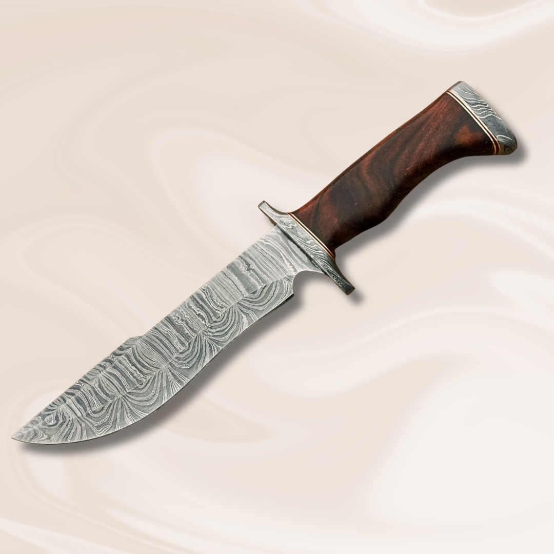 Premium Damascus Hunting Knife - 13-Inches, Made with Razor Sharp Damascus Steel Blade and Rosewood Handle!
