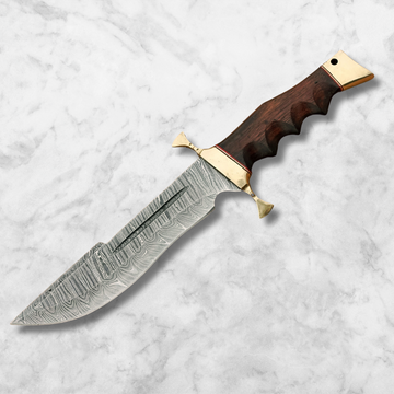 Top Seller Damascus Steel Hunting Knife with Rosewood Handle-Survival Knife for Campers & Hunters